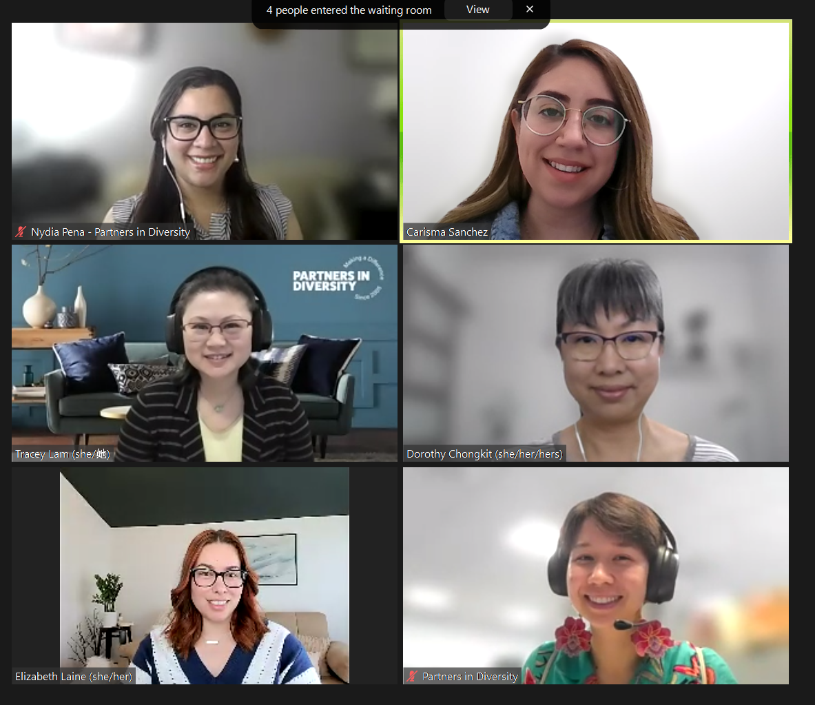 6 individuals on a webinar
